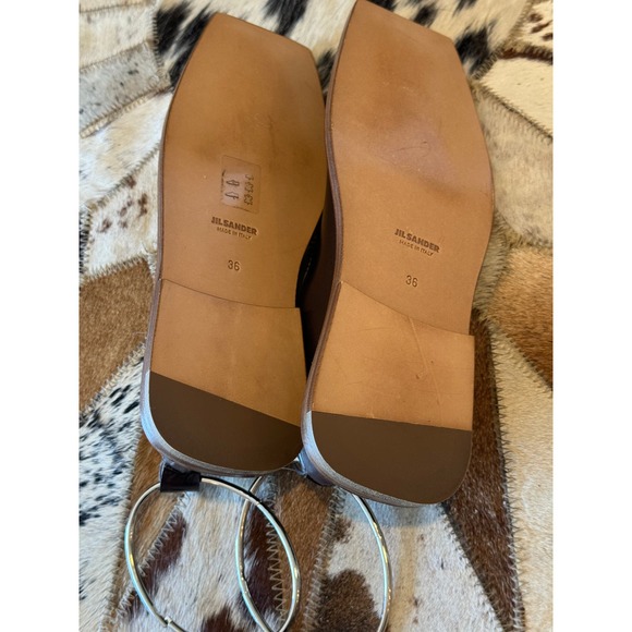 Jil Sander Brown Studded Ballet Flats With Anklet - Picture 9 of 14